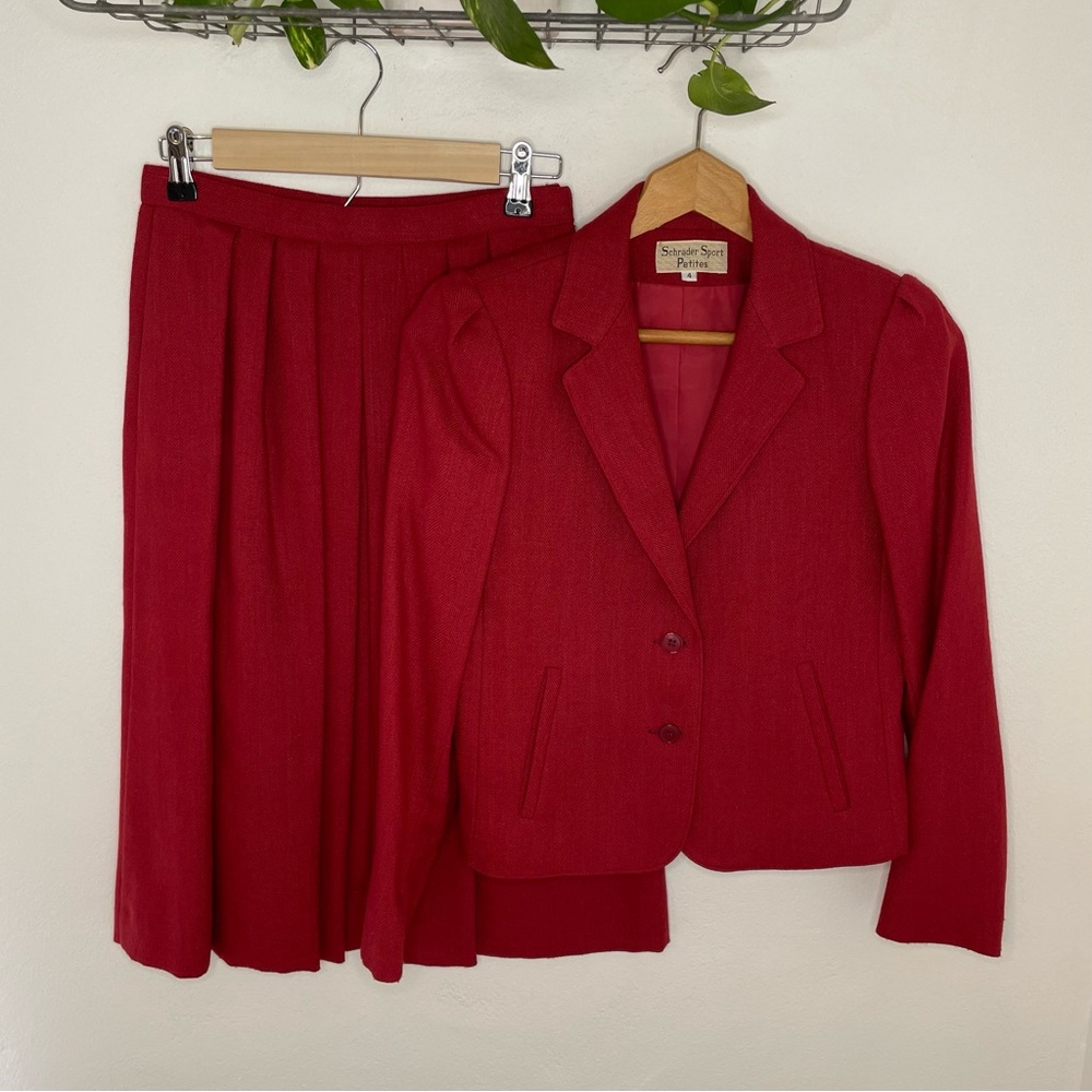 Vintage Skirt Set Blazer Suit